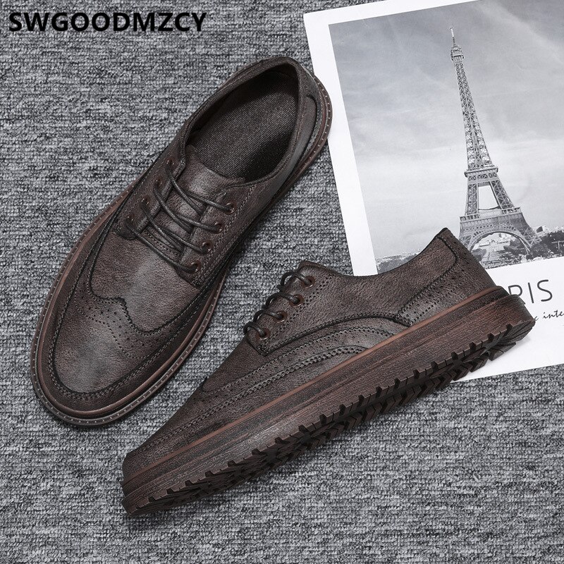 Brogues Zwart Oxford Schoenen Voor Mannen Lederen Schoenen Mannen Casual Schoenen Mannen Mode Sapato Masculino Sociale Scarpe Uomo Zapato Hombre