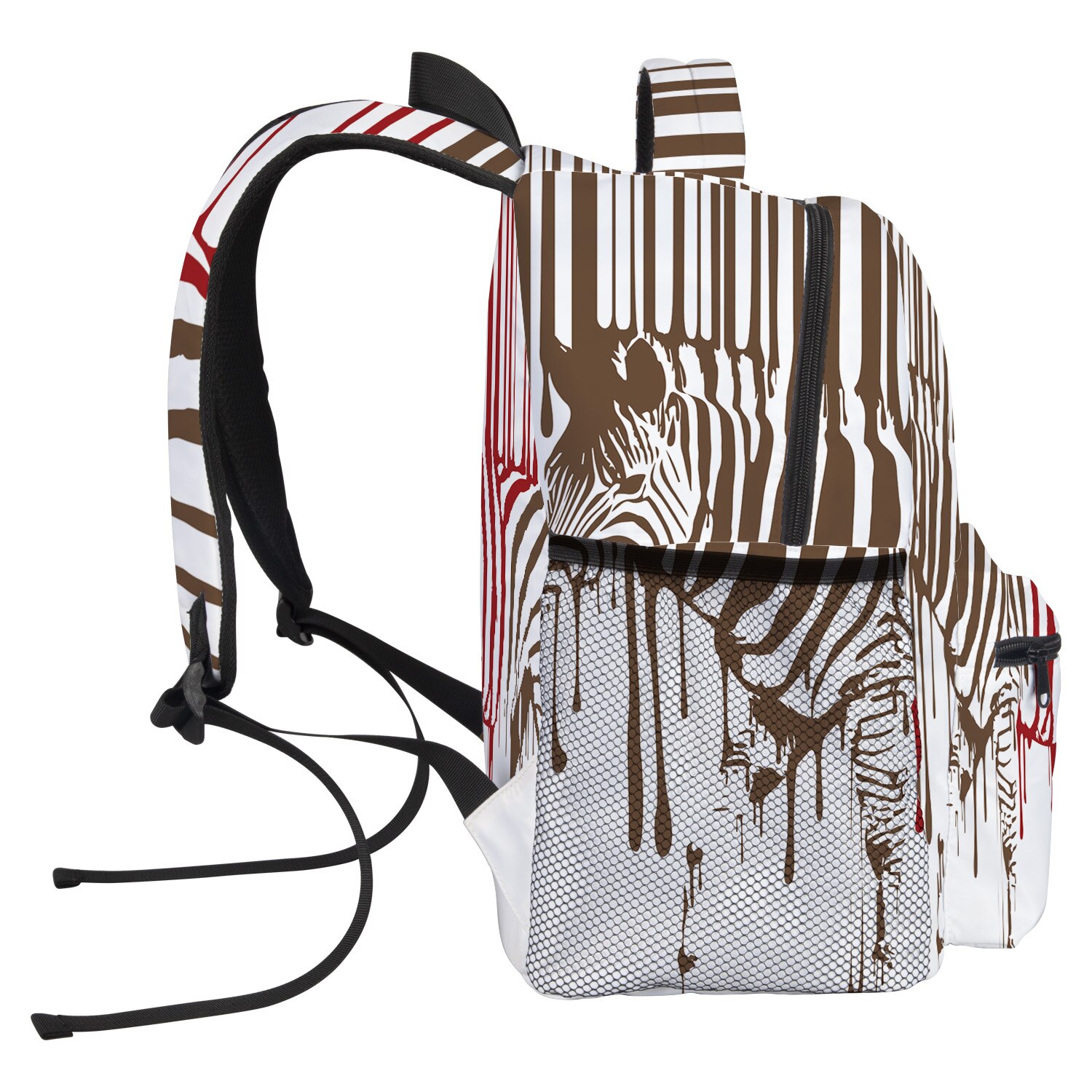Funny Animal Paint Splash Zebra Backpack College Students Wear Resistance Laptop Backpack Book Bag Casual Sports Bags School Bag