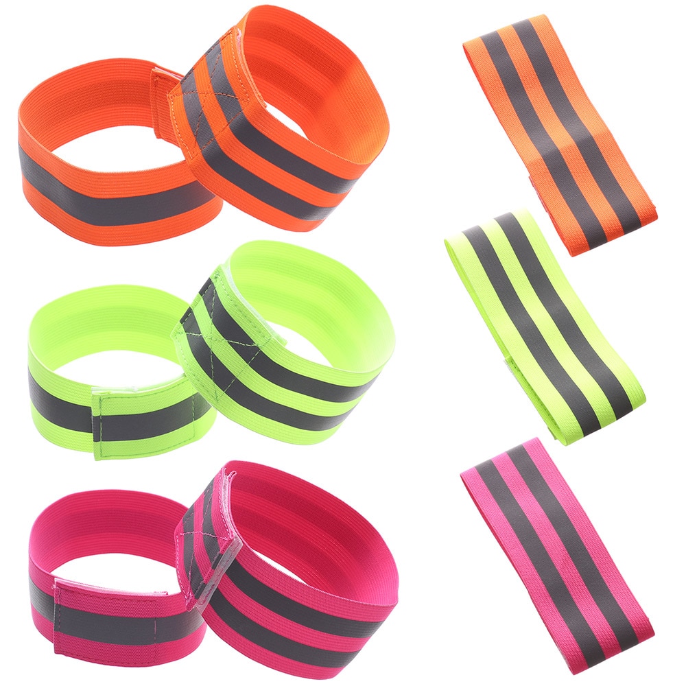 1Pcs Safety Alert Radfahren Reflektierende Streifen Warnung Armband Reflektor Armband Fahrrad Bind Strap Hosen Hand Bein Sport Band