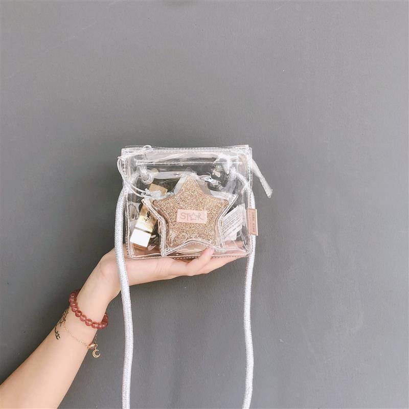 ZA Jelly Kids Bag Girls Transparent Star Plastic TPU Material Messenger Bag Lady Shoulder Bag