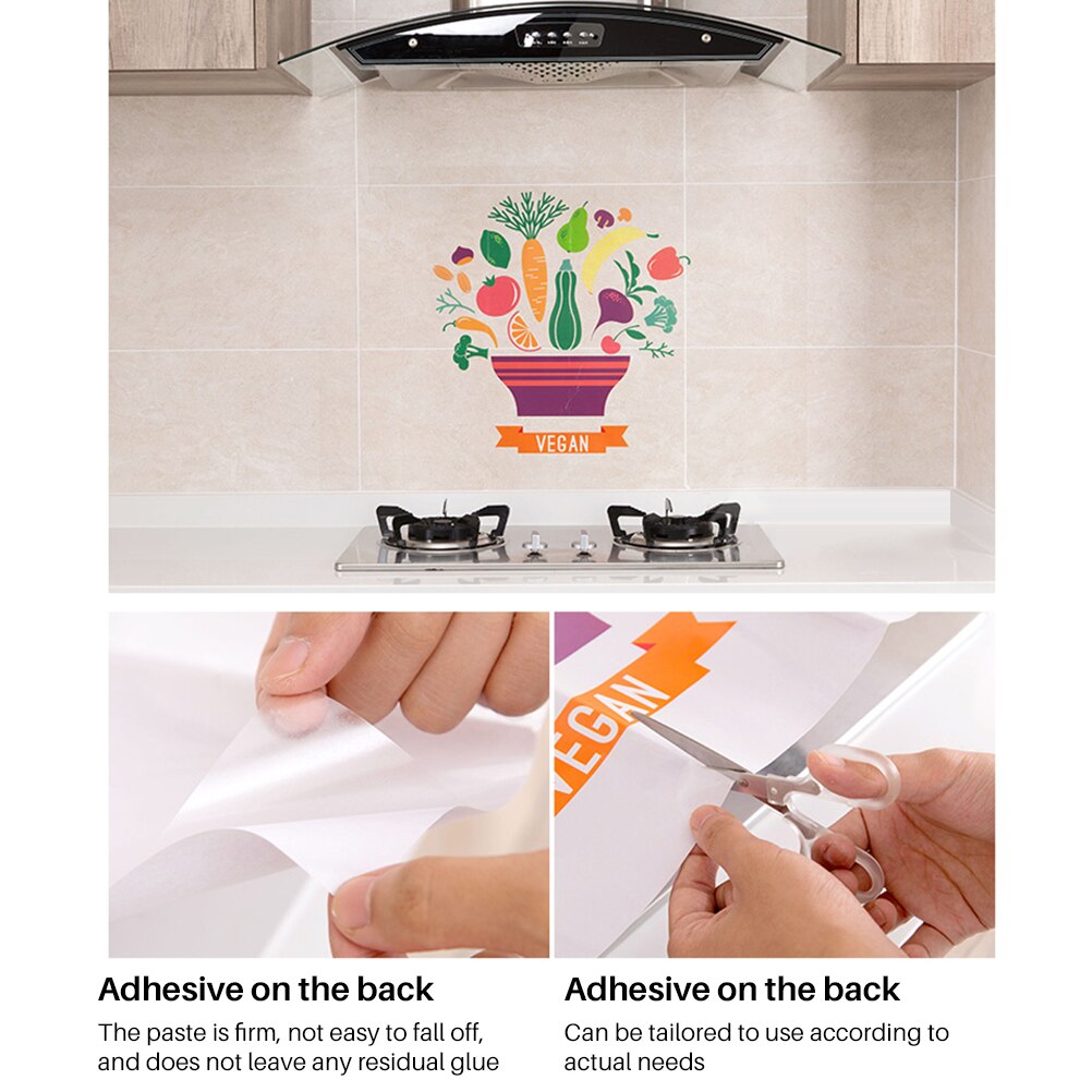 60*90CM Coffee Wall Decal Removable Oil-Proof Stickers Kitchen Restaurant Vinyl Wall Stickers Home Decorative Mural Decal