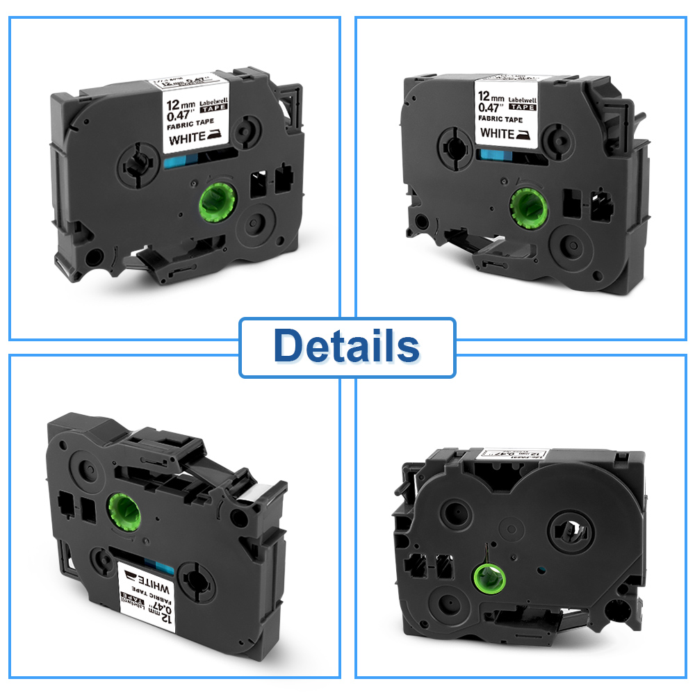 Labelwell 12Mm Label Compatibel Voor Brother FA3R FA231 FA3 Stof Ijzer Op Tape Zwart Rood Op Wit Voor pt Label Maker H110