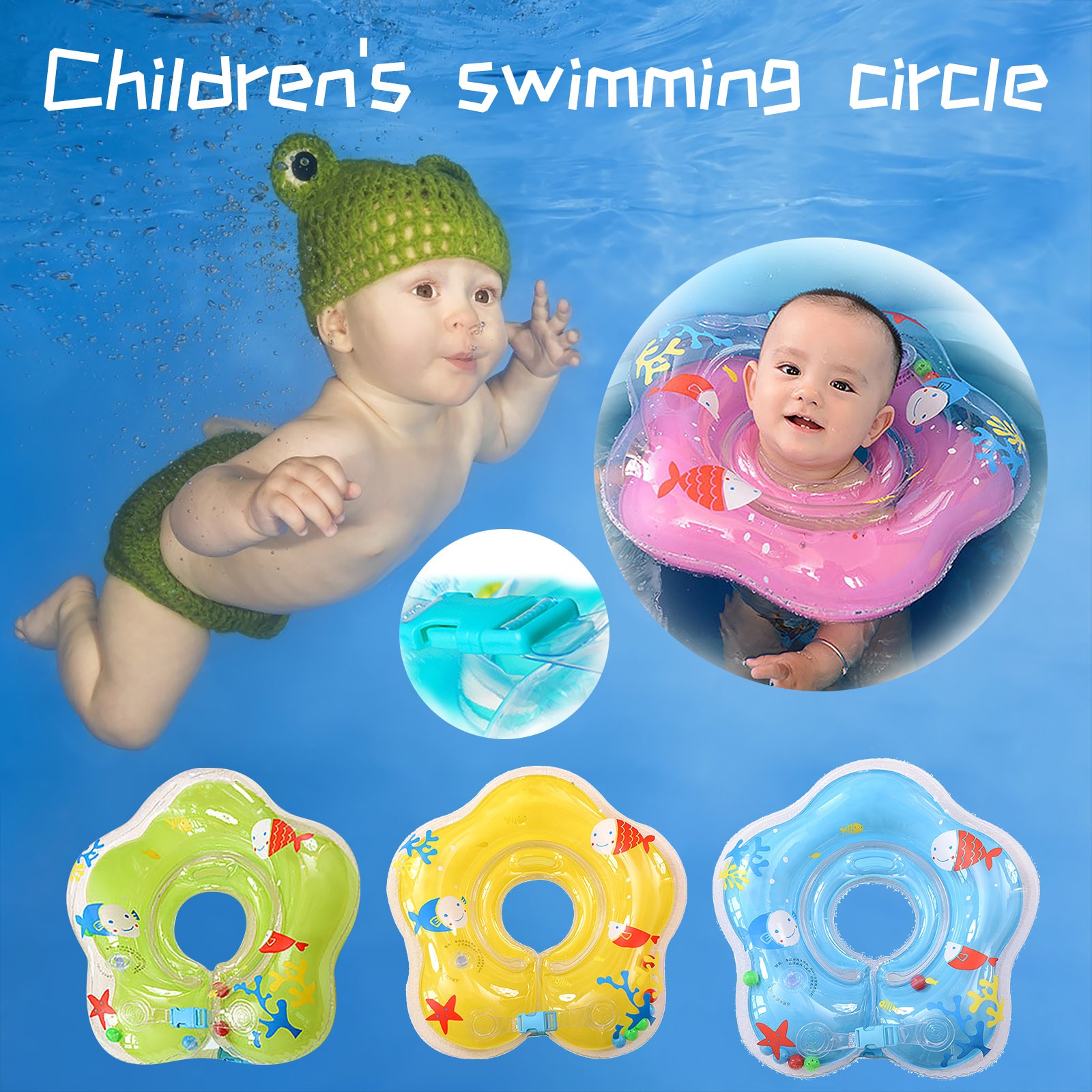 Zomer Cirkel Voor Zwemmen Baby Baby Bad Speelgoed Geven Weg Inflator Zwembad Drijft Met Baby Zwemmen Ring Dolfijn Baby Gereedschap