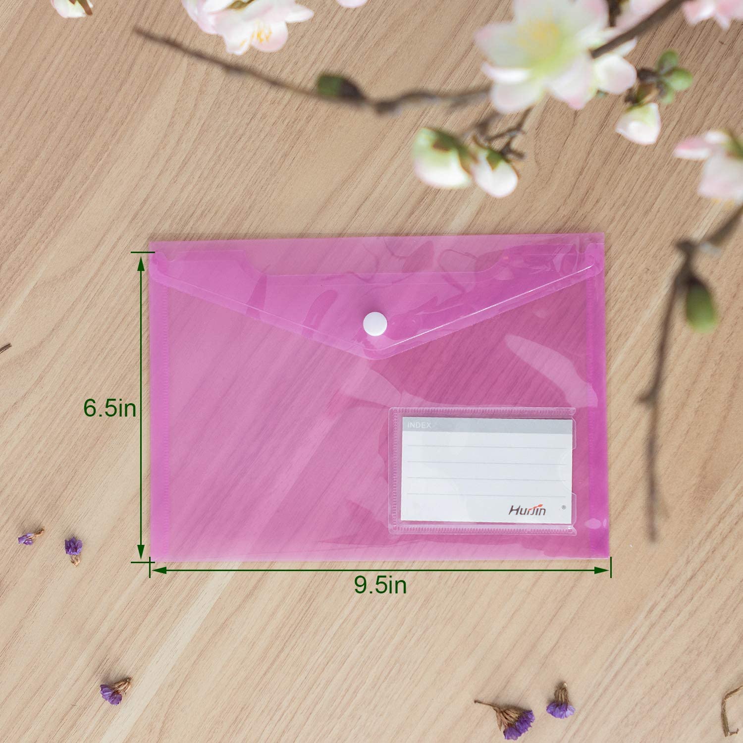 5Pcs A5 Poly Envelop Map Met Drukknoop Clear Waterdichte Plastic Document Protector Voor School Home Office Organisatie