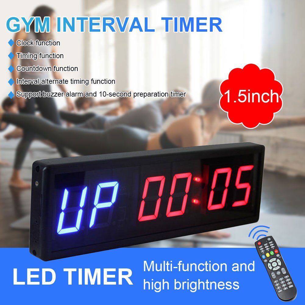 Timer di allenamento programmabile Display a LED intervallo Timer orologio da parete con telecomando per allenamento digitale Fitness 5V conto alla rovescia