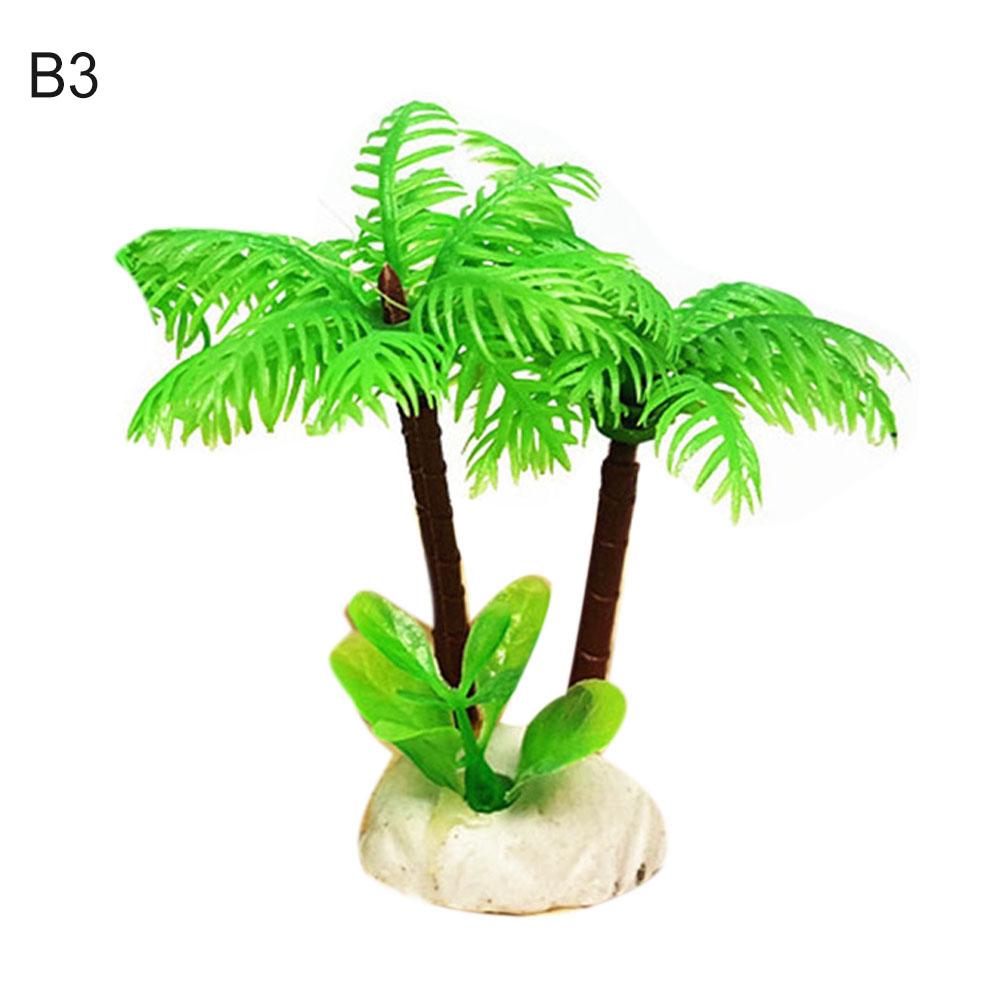 Plastic Simulation Coconut Tree Water Plants Small Coconut Tree Fish Tank Aquariums Landscape: B3