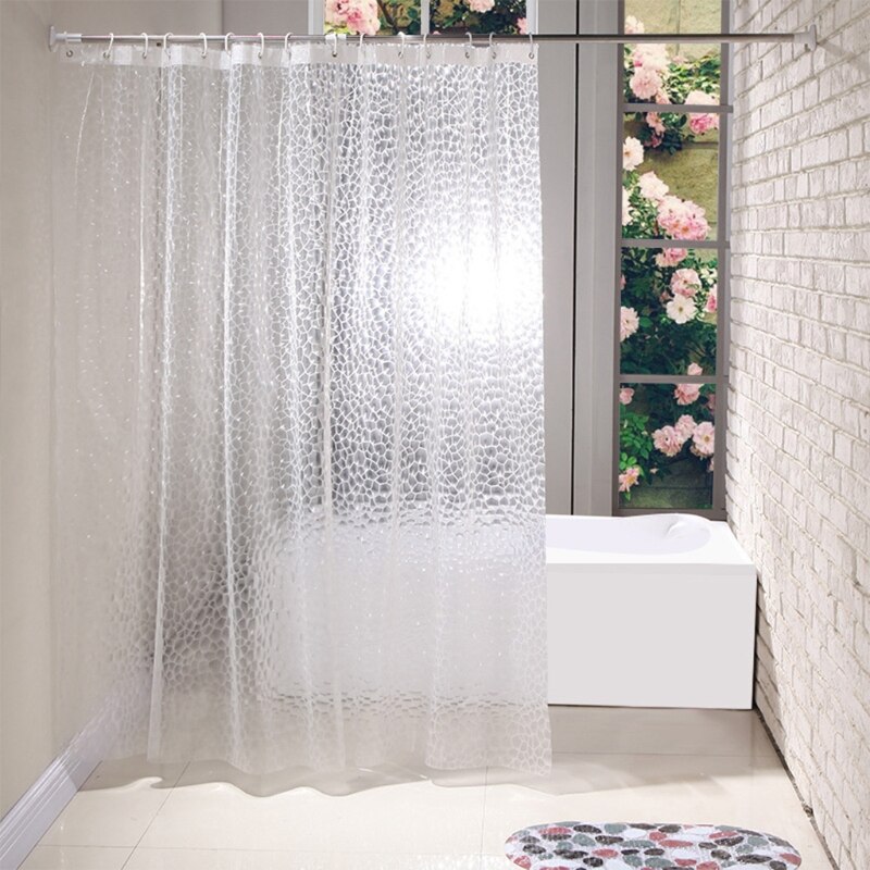 Eva Douchegordijn 3D Clear Douchegordijn Met Haken Voor Badkamer Douches, Kraampjes En Badkuipen Mold Slip