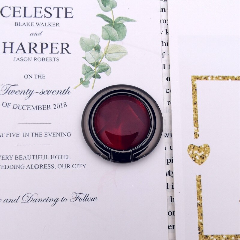 Universal Phone Marble Finger Ring Holder 360 Degree Stand for Samsung Xiaomi iPhone X 7 6 5 5S plus Smartphone Plain Bague: Red