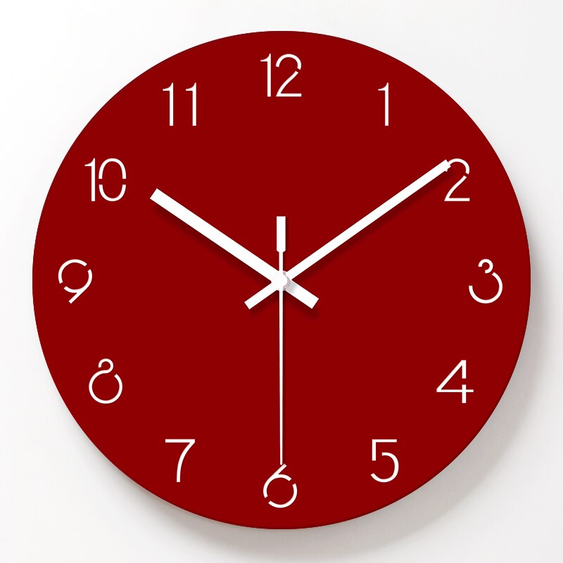 Mute Modern Large Wall Clock Silent Clocks for Home Kitchen Living Room Decor Battery Operated: F