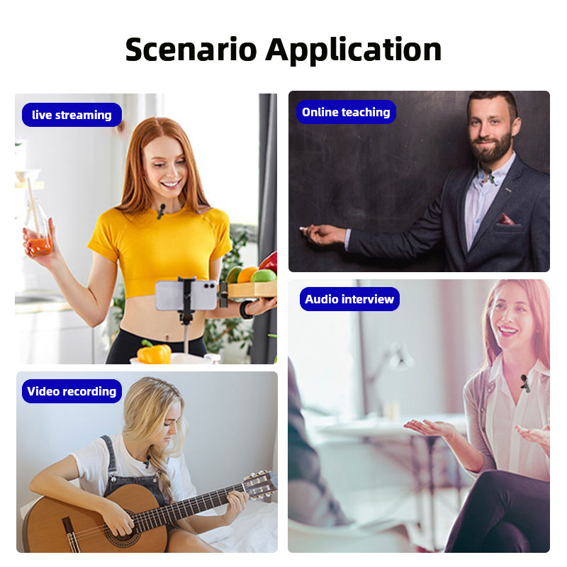 Kabelloses lavalier-mikrofon, tragbares mini-mikrofon für audio- und videoaufnahmen mit iphone, android-smartphone, kamera und computer für live-spiele