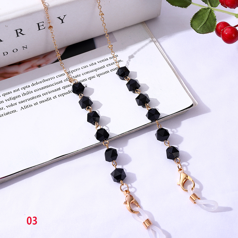 Catene per occhiali con perline di cristallo della boemia cordino maschera per il viso supporto per catena corda per occhiali occhiali da sole cordino per collo regalo per donna: 3