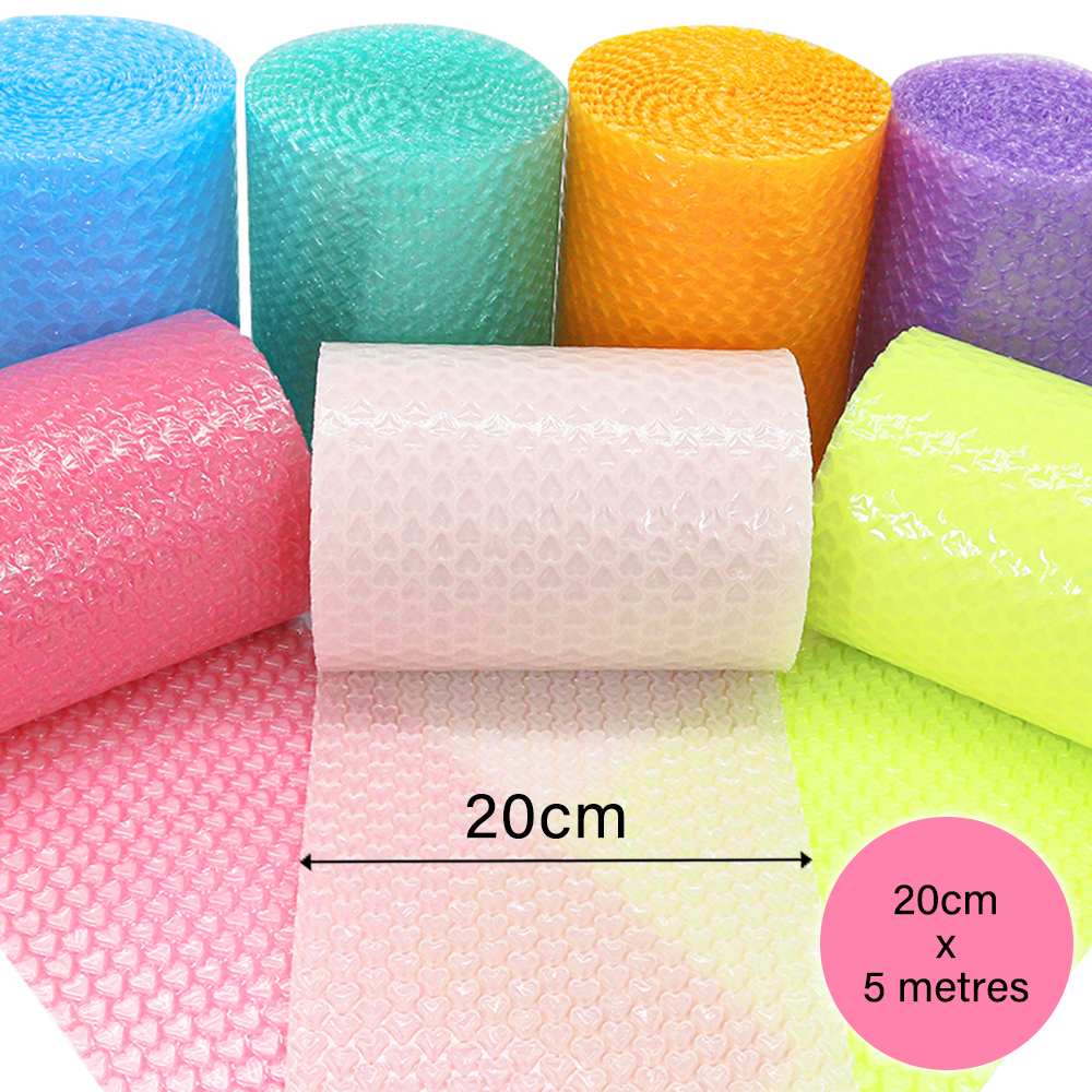 20cmx5 Meters Pink Blue Lovely Heart Shape Bubble Wrap Shockproof Package For Box Fragile Glass Goods Pack Party Decor