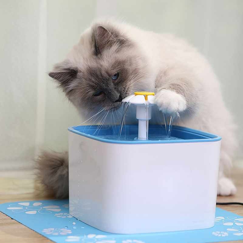 Pet Water Fountain For Cats And Dogs With Filter & Silicone Mat For Cat Water Fountain Automatic Pet Water Dispenser, Blue