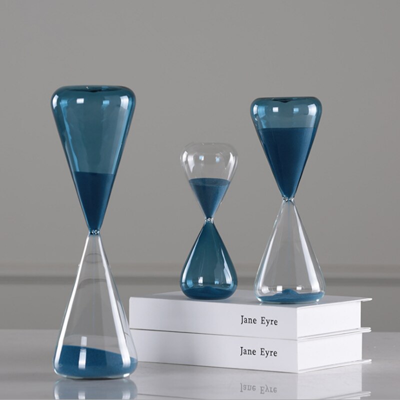 GH Zandloper Creatieve Blauwe Zand Klok Zandloper 10/30/60 Minuten Zandloper Timer Home Decoratieve Arts speelgoed Voor Kinderen