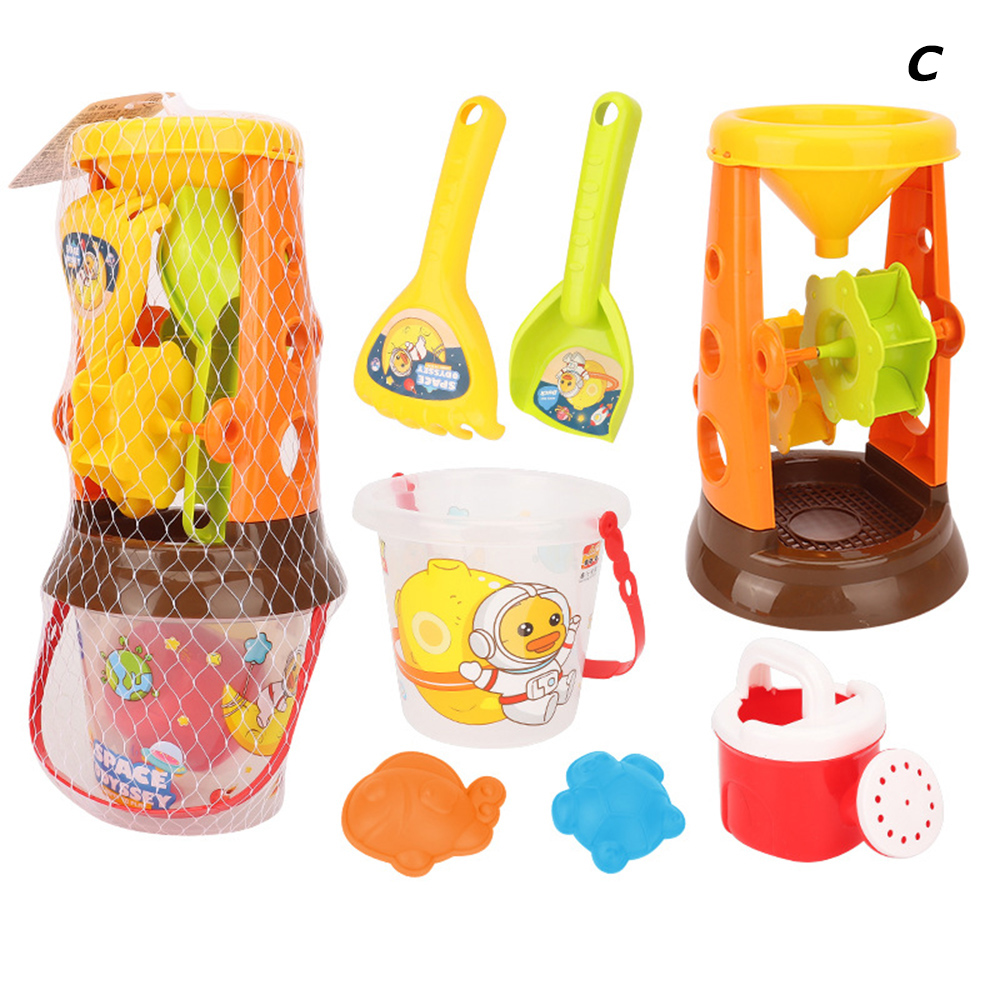 Children&#39;s Beach Toy Set Cartoon Cart Shovel Sand Water Toys for Outdoor Great for Boys Girls Multicolor Outdoor Toys SEC88: C