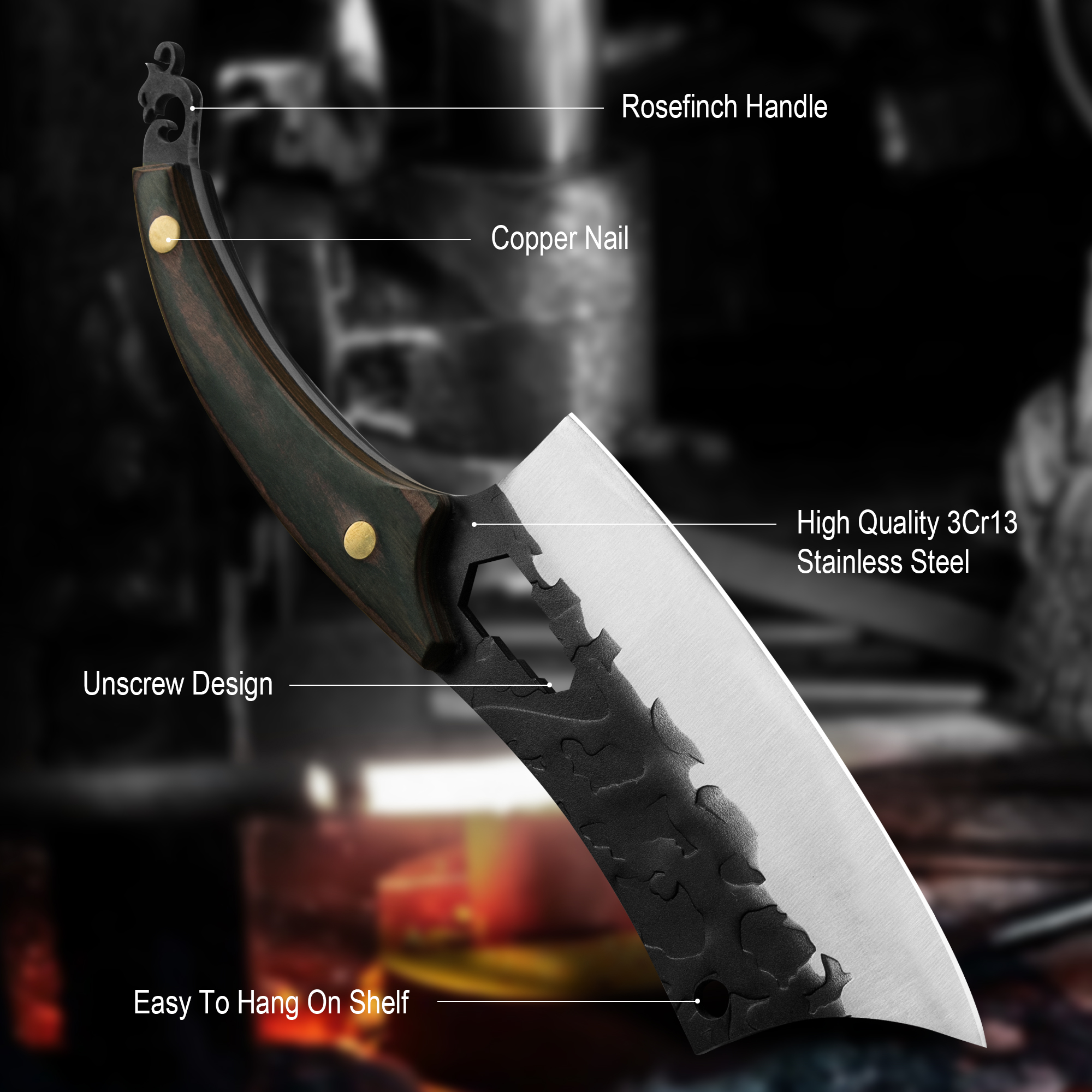 XYj High Carbon Butcher Cleaver Knife 6.5''... – Vicedeal