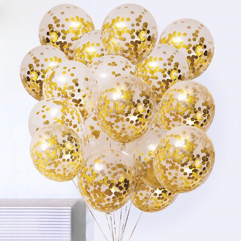 10pcs/lot Clear Balloons Gold Star Foil Confetti Transparent Balloons Happy Birthday Baby Shower Wedding Party Decorations