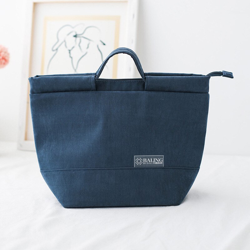 Bolsa enfriadora portátil de Color sólido para el hogar, contenedores de comida para Picnic, caja de almacenamiento, bolsos, suministros de cocina, accesorios de herramientas: Dark blue