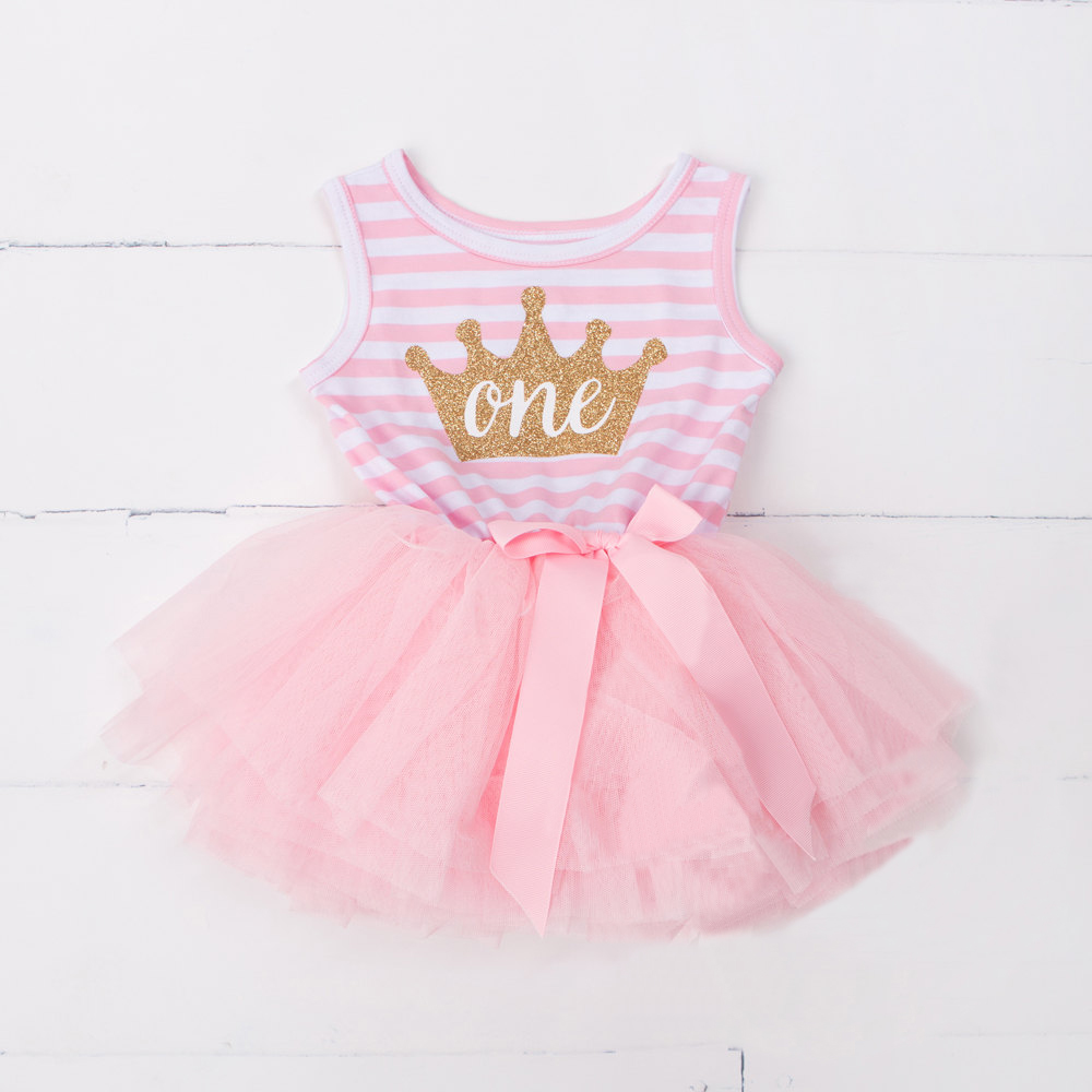 Baby Mädchen 1 Jahr Geburtstag Kleid Weste Streifen Kleid lässig Outfit 1st 2nd 3rd Geburtstag Kleinkind Kleider Kleidung Kleinkind Partei tragen