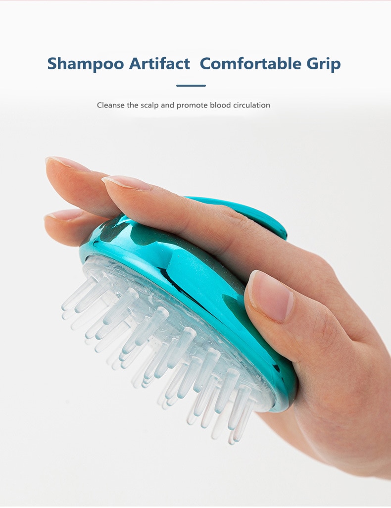 Cepillo de plástico de silicona para champú, peine de masaje de , para lavar el cabello, masajeador de cuero cabelludo, baño y ducha, 1 ud.