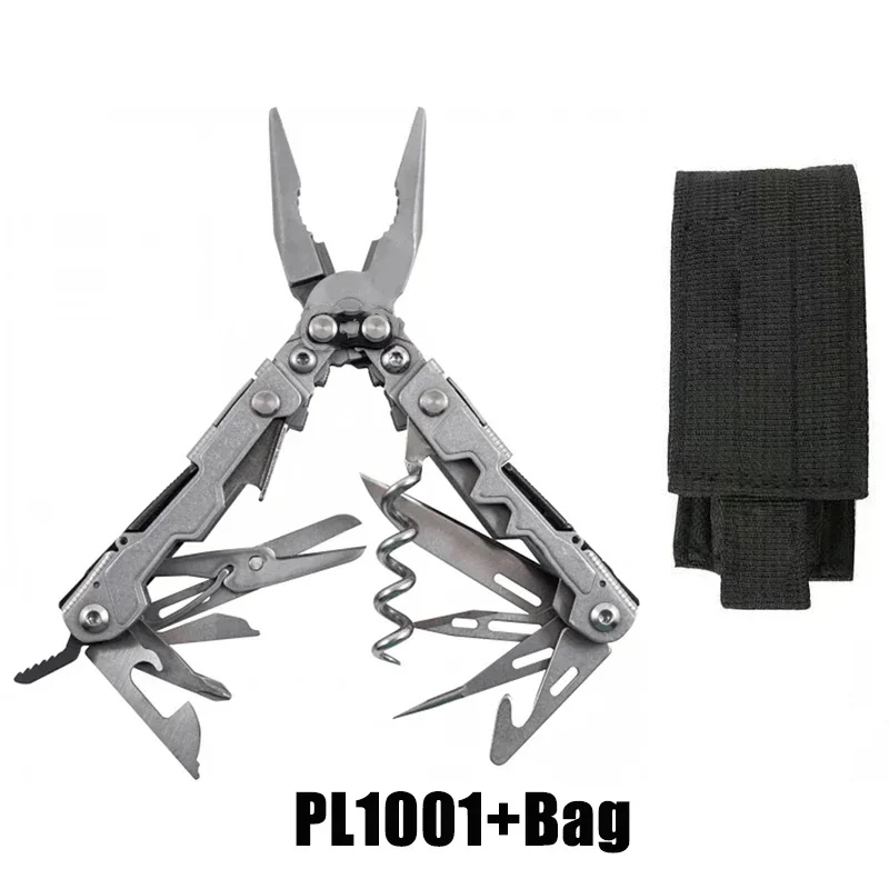 Folding Multitool Pliers Multi-functional Combination Tool Pliers EDC Outdoor Equipment: army green