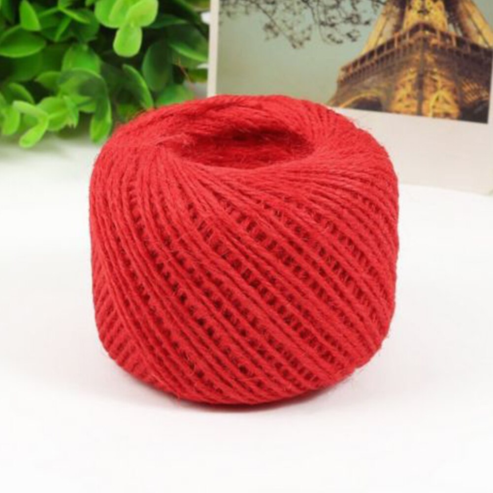 Touw 50m jute natuurlijke vezels jute touw touw breien trui textiel knutselen doe-het-zelf benodigdheden kleding decoratie: Rood