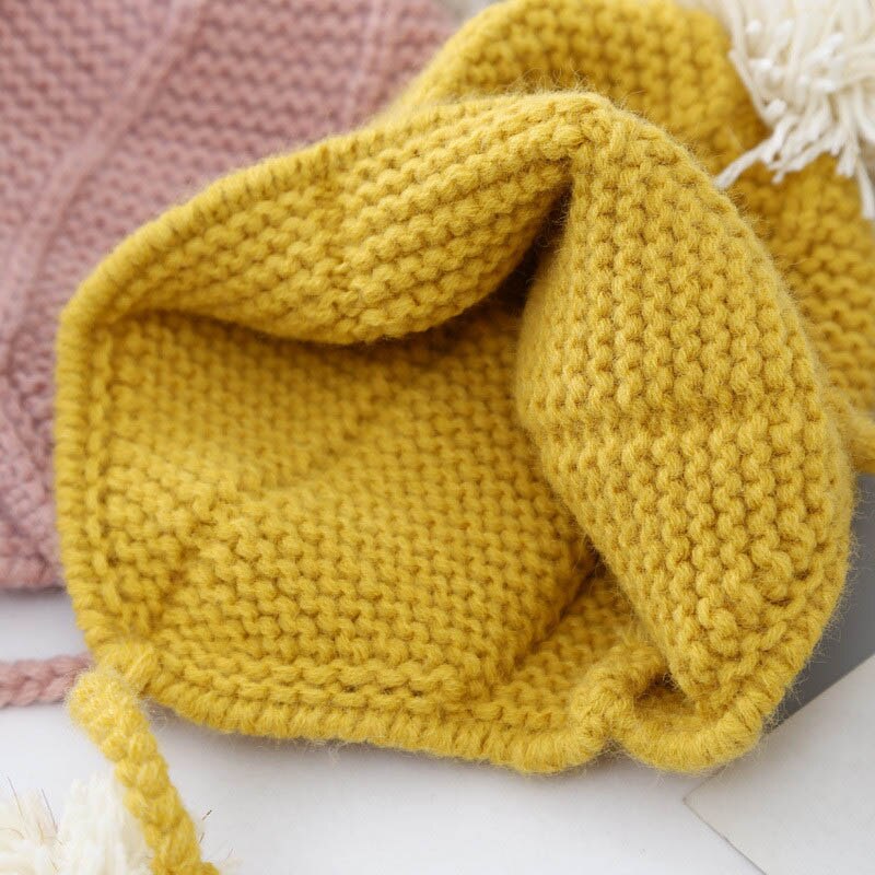Winter gebreide warme babymuts schattige dubbele pompon baby jongen meisje muts oorbescherming mutsen kindermuts 3 to 24 maanden