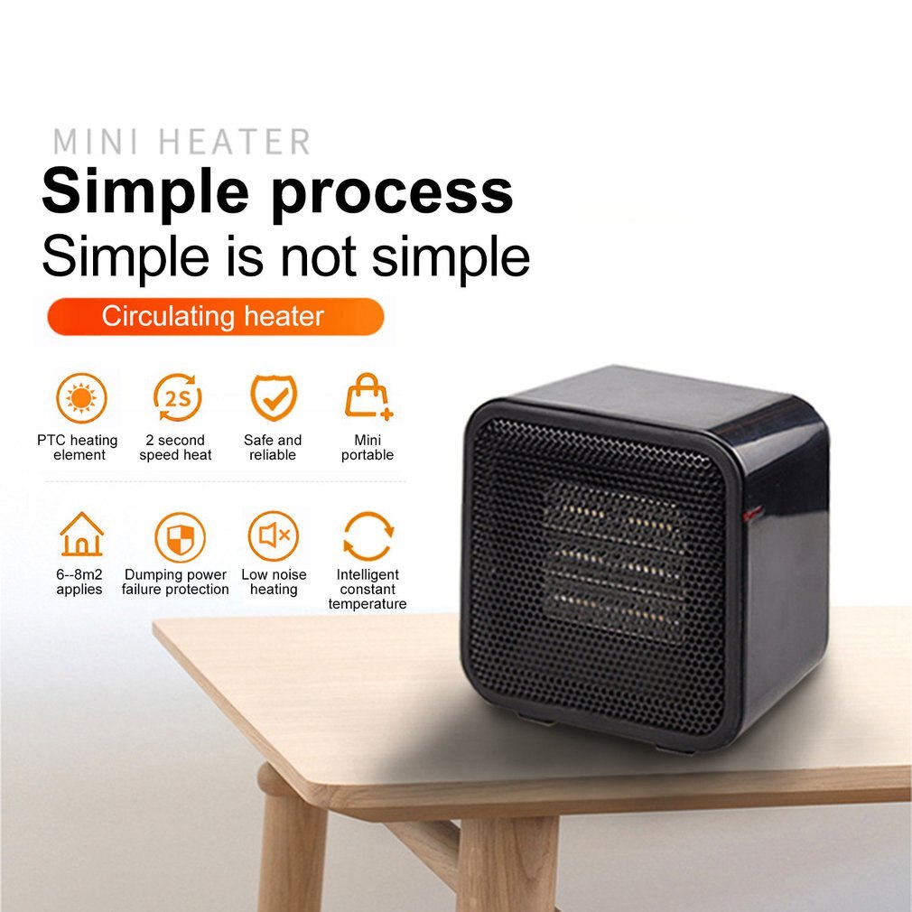 Speed Silent Heater Fan Heater Desktop Mute Heater Thermostat Office Dormitory Home Mini Heater PTC Ceramic Heating Stove