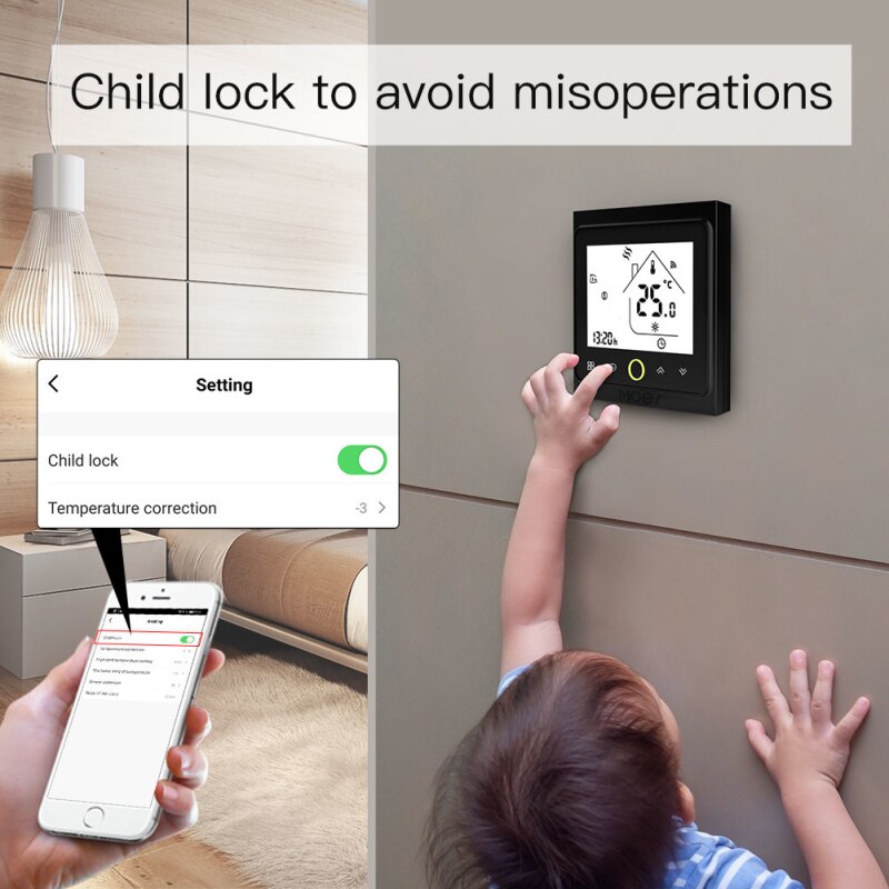 ZigBee Thermostat intelligent eau/chauffage électrique par le sol eau/chaudière à gaz Modules d'automatisation du régulateur de température Programmable