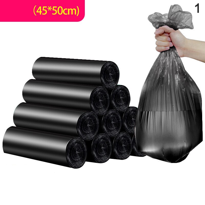 100Pcs/5 Rolls Vest Type Garbage Bag Household Cleaning Accessories Portable Point-Break Disposable Thick Garbage Bag 45x50cm: A1
