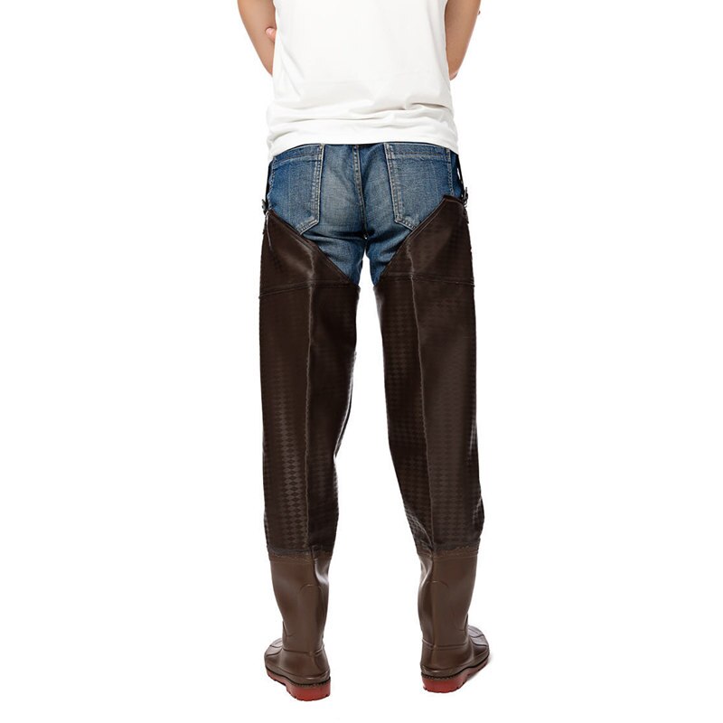 High-Jump Cotton Lining Winter Fishing Waders PVC Waterproof Seamless Combination Boots Waders for Fishing Oxford Soles Waders