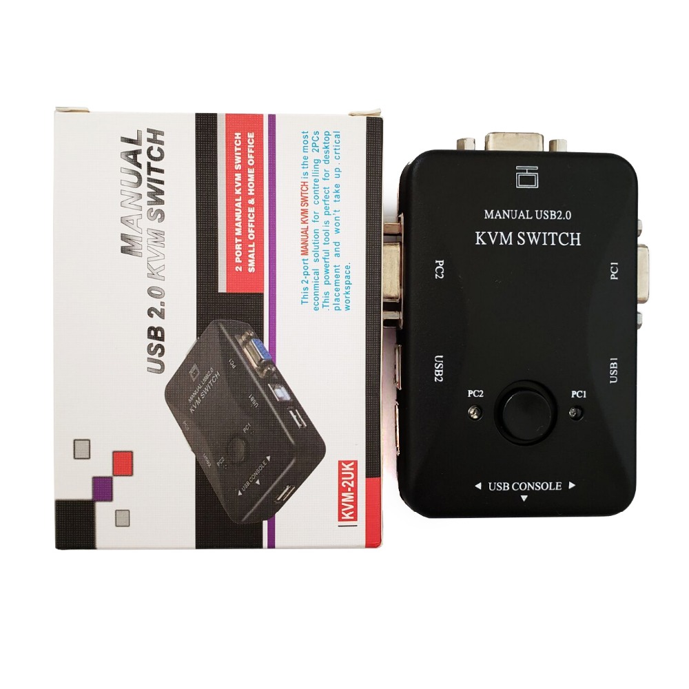 Vkwin 2 Port Usb 2.0 Kvm Switch Vga Svga Switch Splitter Box Voor Toetsenbord Muis Monitor Adapter