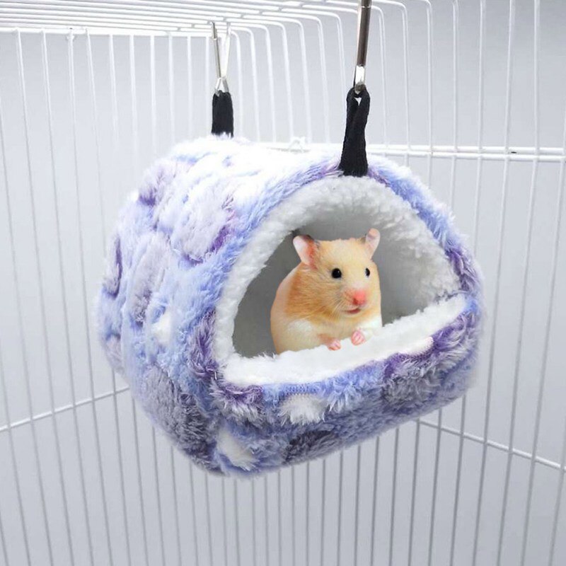 Cama de Casa Hamster para rata, forro polar cálido para mascotas pequeñas, cama para chinchillas, jaula tipo nido, accesorios para hámster, saco de dormir