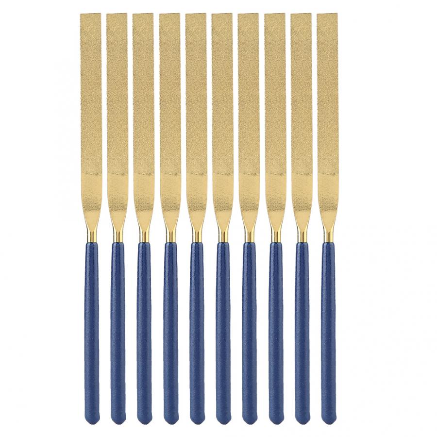 Outil de réparation de bijoux, limes plates très résistantes à l'usure, adaptées à l'alésage ou à la coupe de Surfaces métalliques, 10 pièces
