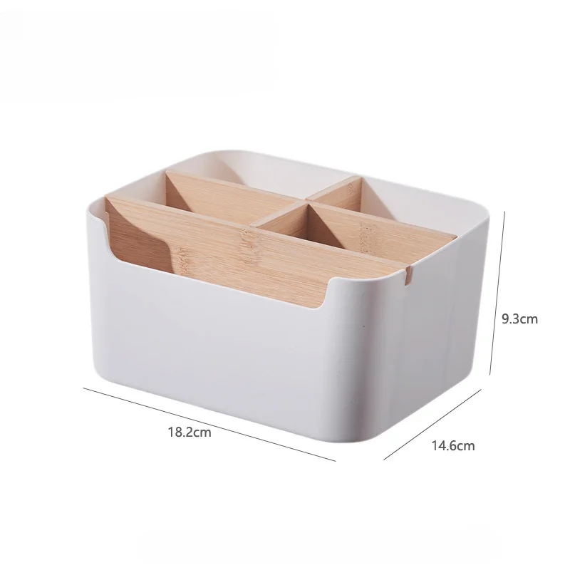 Fernbedienung Halfter Schreibtisch Lagerung Organizer Kasten Container Bambus Holz Partition Abnehmbare Lagerung Kasten Schreibtisch Büro Liefert: Himmel Blau