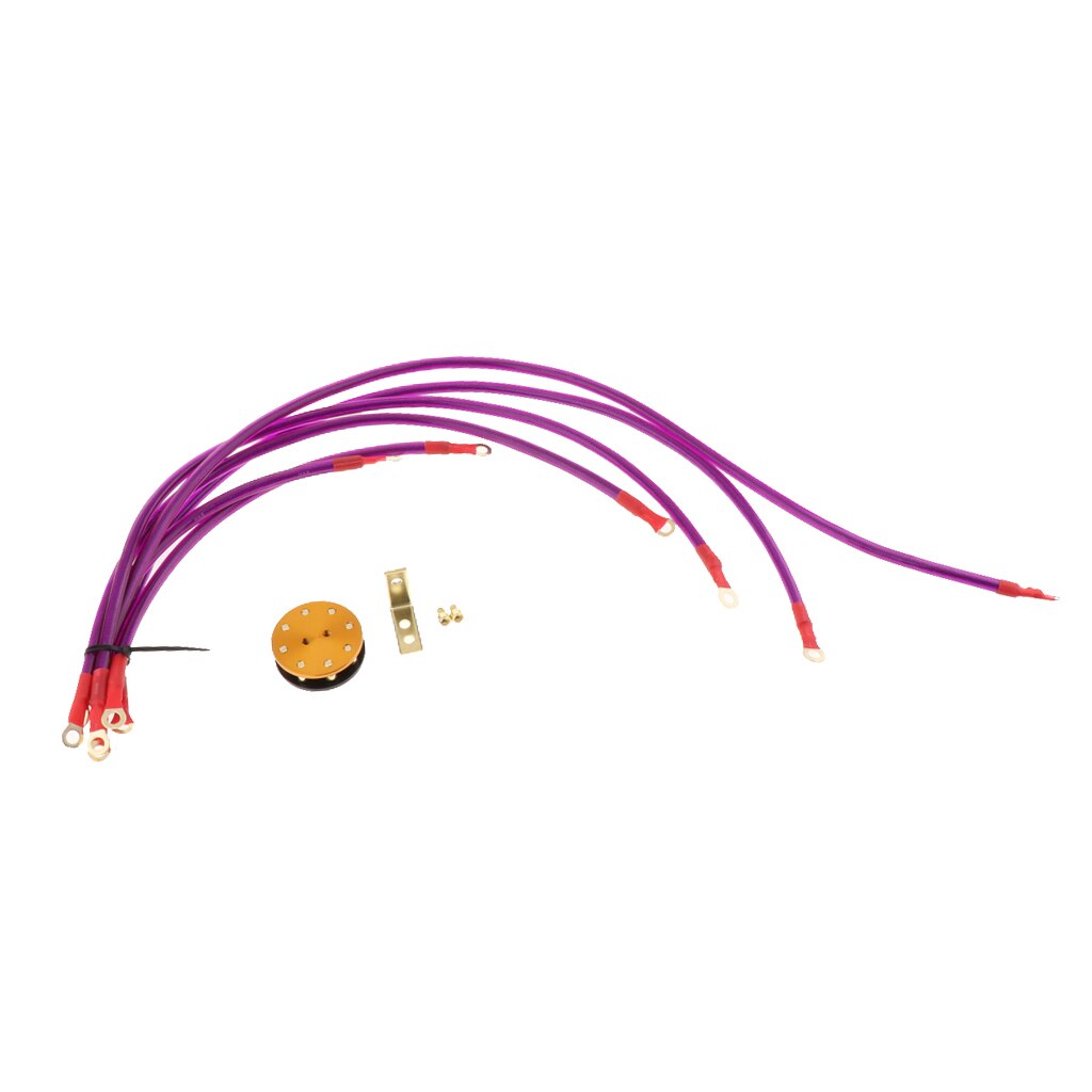 Dia 8mm 6 pisteen maadoitus maadoitusjohto kaapelisarja järjestelmä violetti  (30cm/40cm/60cm/70cm/80cm/90cm)