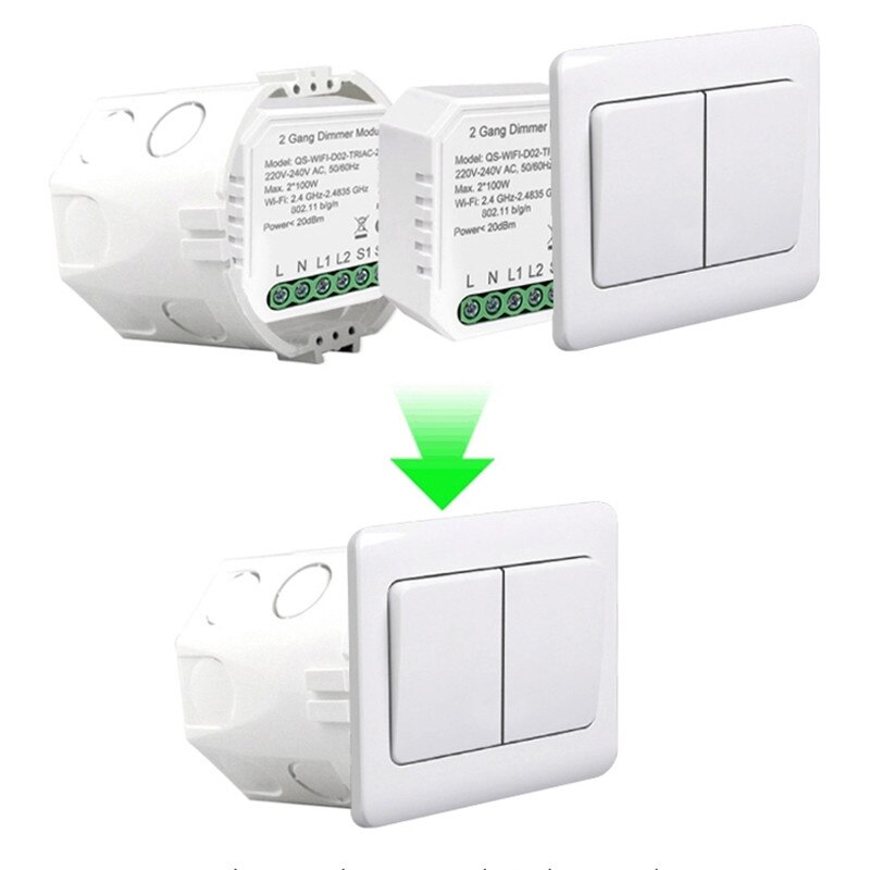 Tuya Zigbee 3.0 Dimmer Module Geen Neutrale 2 Weg Afstandsbediening Smart Lichtschakelaar Relais Werkt Met Alexa Google thuis