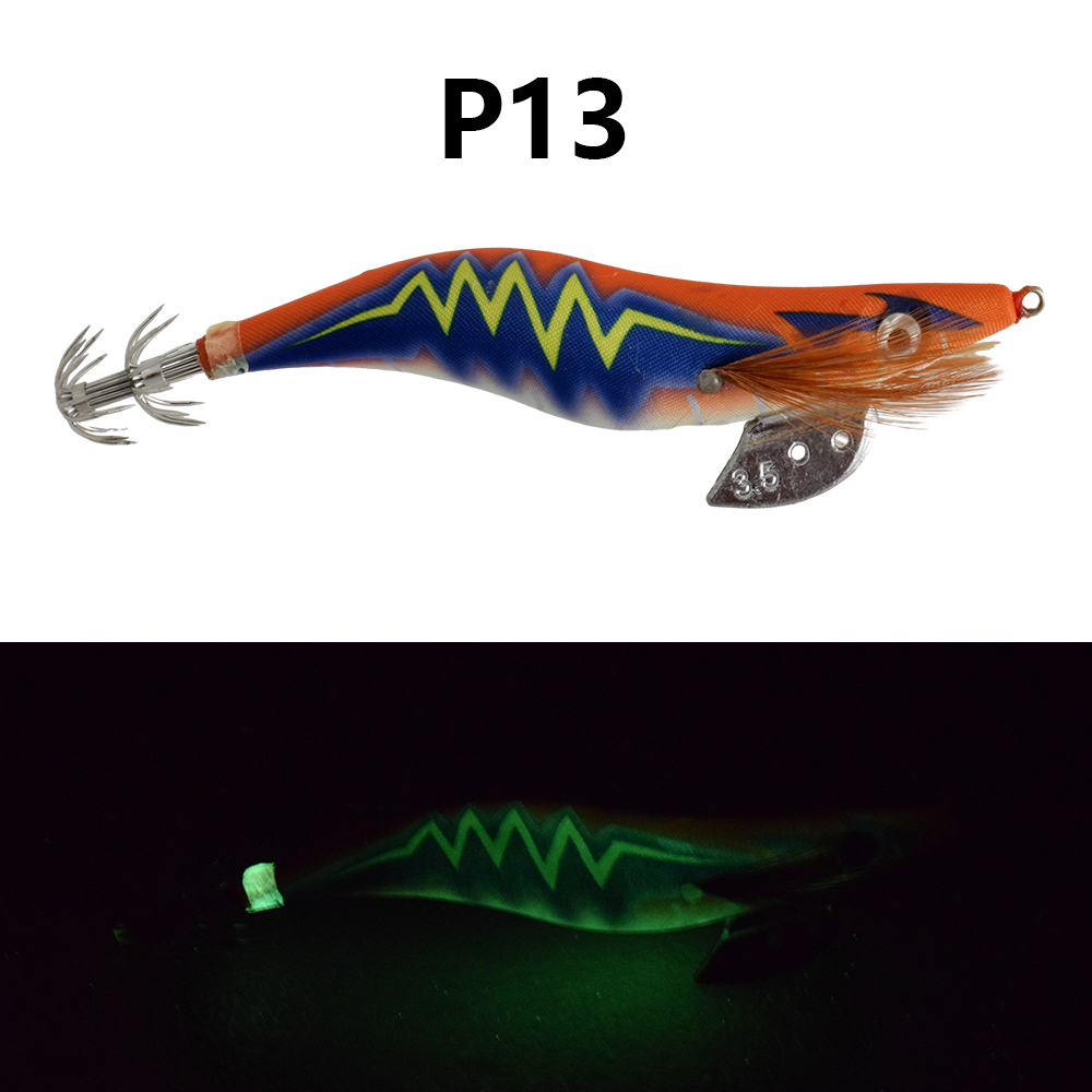 1 pieza de cebo luminoso para camarones de madera, equipado con anzuelo de calamar, cebo artificial para camarones de agua salada y agua dulce: Castaño