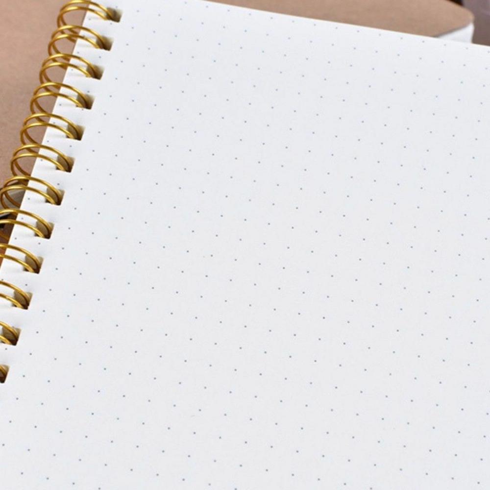 Medium A5 Dotted Grid Spiral Notebook Journal Cardboard Soft Cover 100 Pages