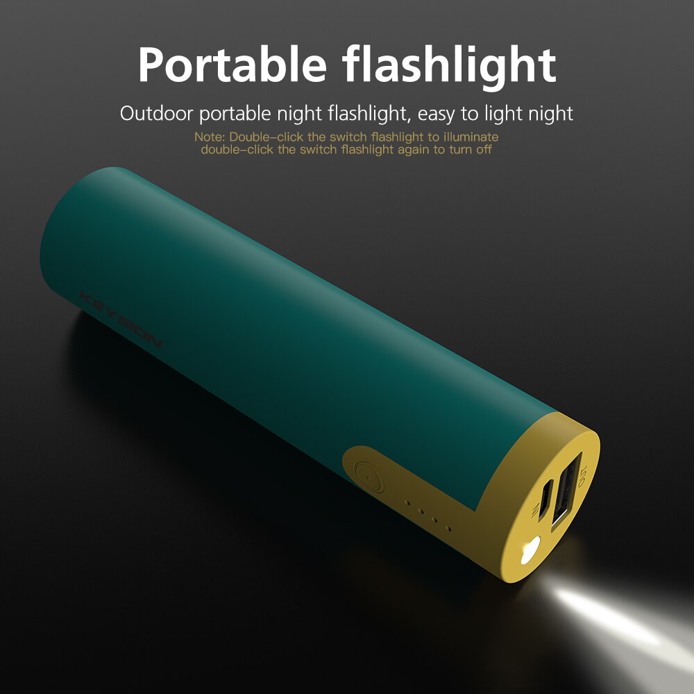 KEYSION 2000mAh Portable Power Bank Emergency Small Battery Powerbank for iPhone 11Pro Max XS 9 8 7 6S With flashlight function