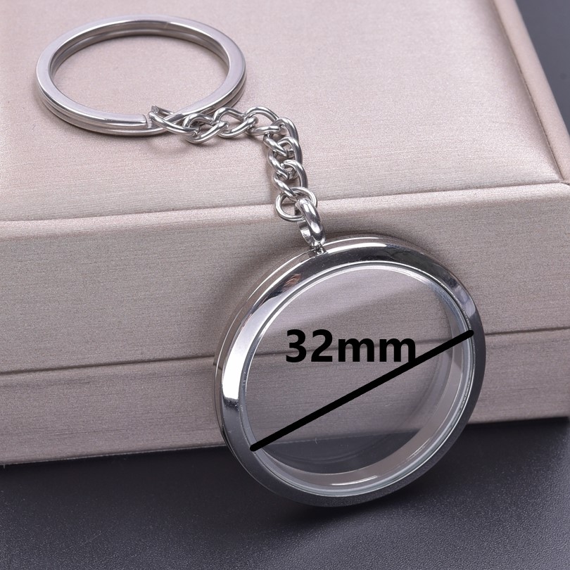 5 teile/los 10-40mm Edelstahl Männer Glas Bild Reliquien Medaillon Anhänger Schlüssel bund DIY Frauen Erinnerung Medaillon Schlüssel Ring Schmuck: Weiß
