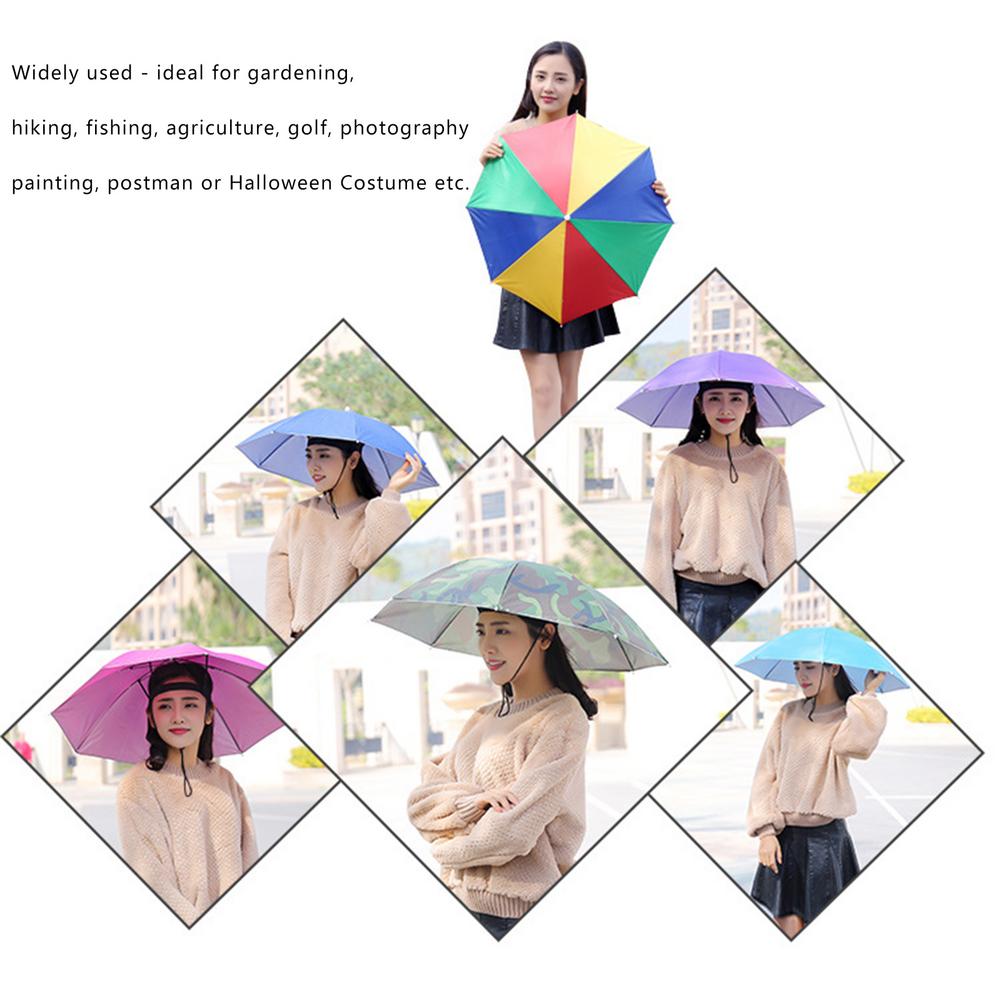 Umbrella Hat Waterproof UV Resistant Hands-Free Fishing Hat Outdoor Foldable Camping Fishing Cap Beach Head Umbrella Hat