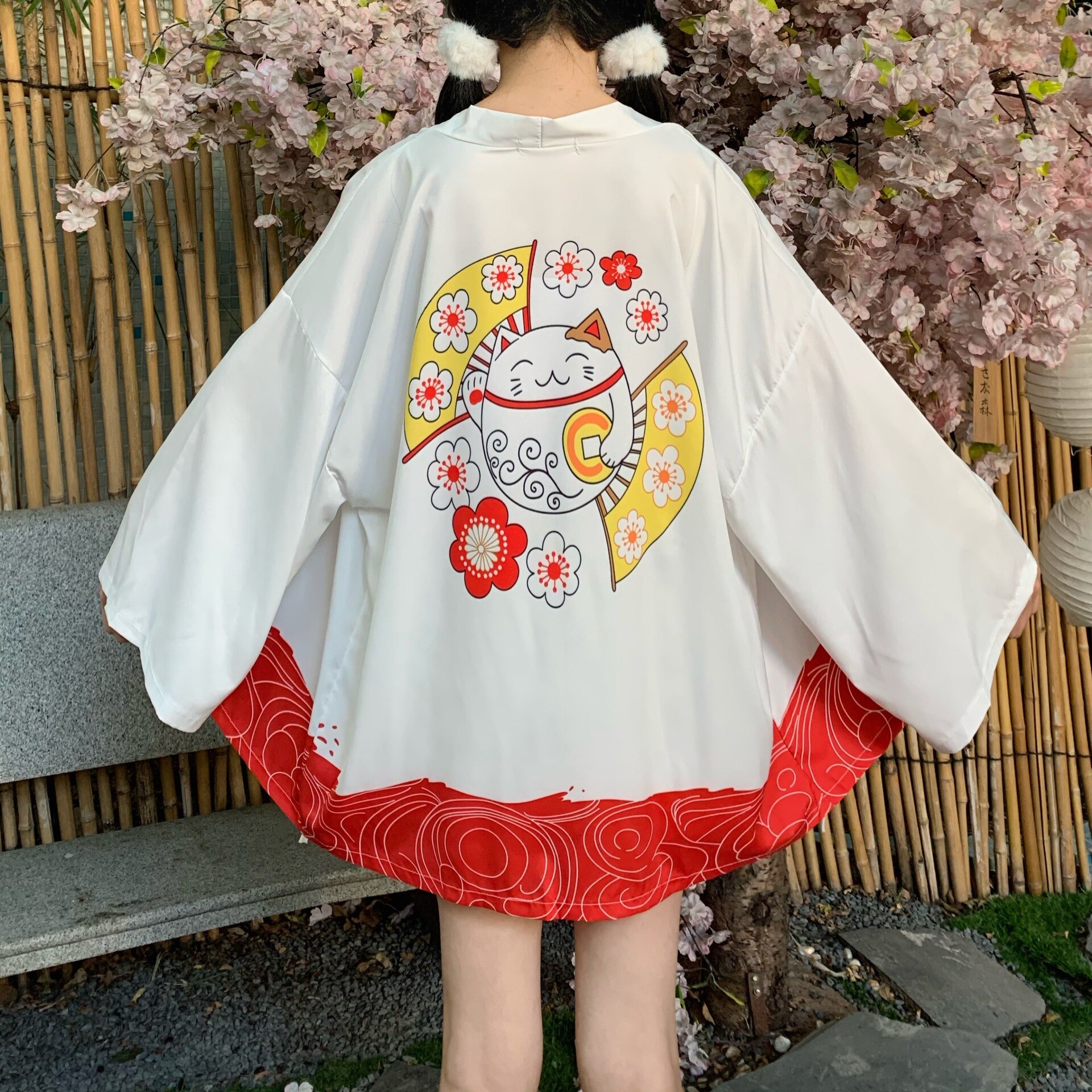Japanese Yukata Kimono Summer Top Japan Printed Crane Haori Kimono Japones Harajuku Kimono Boho Yukata Women: style 6