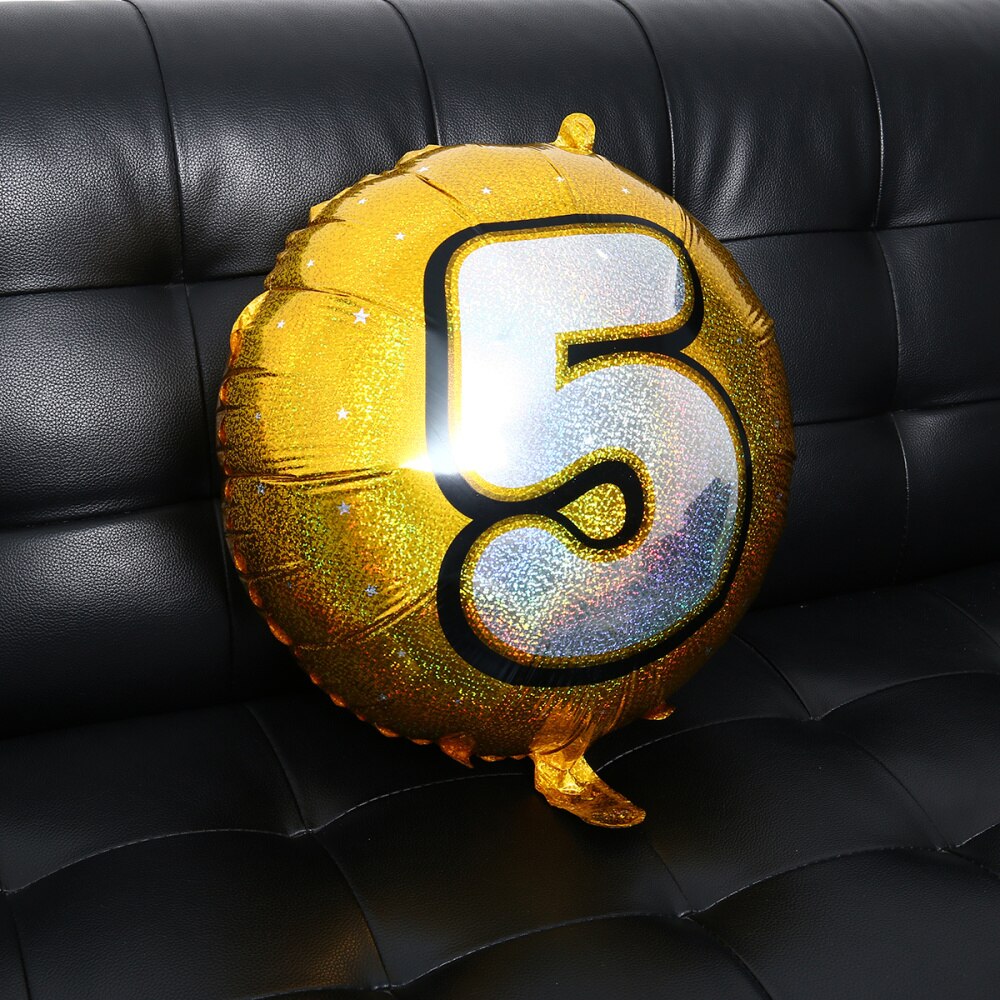 Number 4 Helium Foil Balloons Birthday Number Balloons 4 for Wedding Anniversary Decoration (Gold)