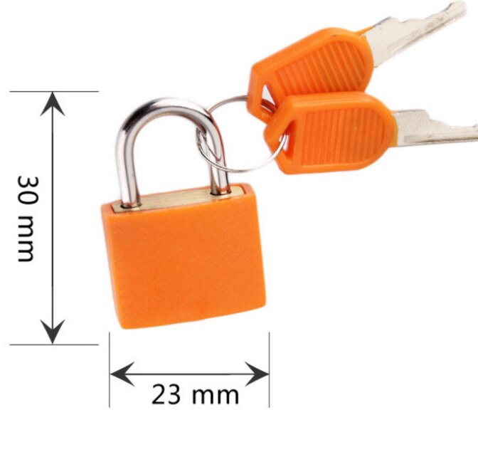 Small Mini Strong Steel Padlock Travel Suitcase Diary Lock Luggage Anti-Theft Security Padlocks 2 Keys Блокировка: orange
