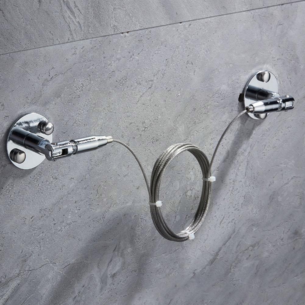 Steel Curtain Wire Curtain Wire Rod Set Wire Rope Cable Tensioner Decorative Accessories Hanging Curtains Clothes