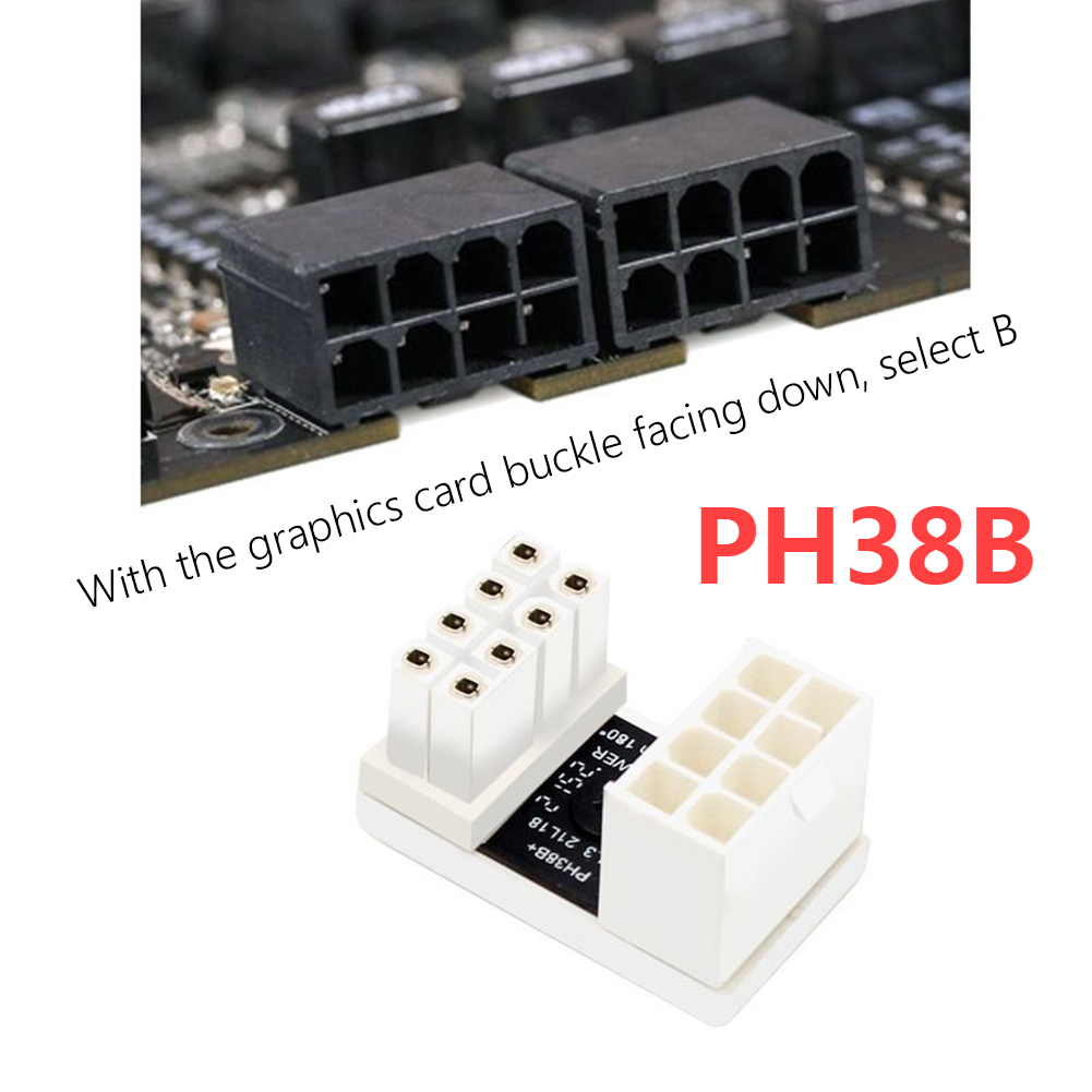 Atx 8 Pin 6pin Naar 90/180 Graden Stekker Adapter Moederbord Voedingskabel Connector Diy Gpu Adapter: YELLOW