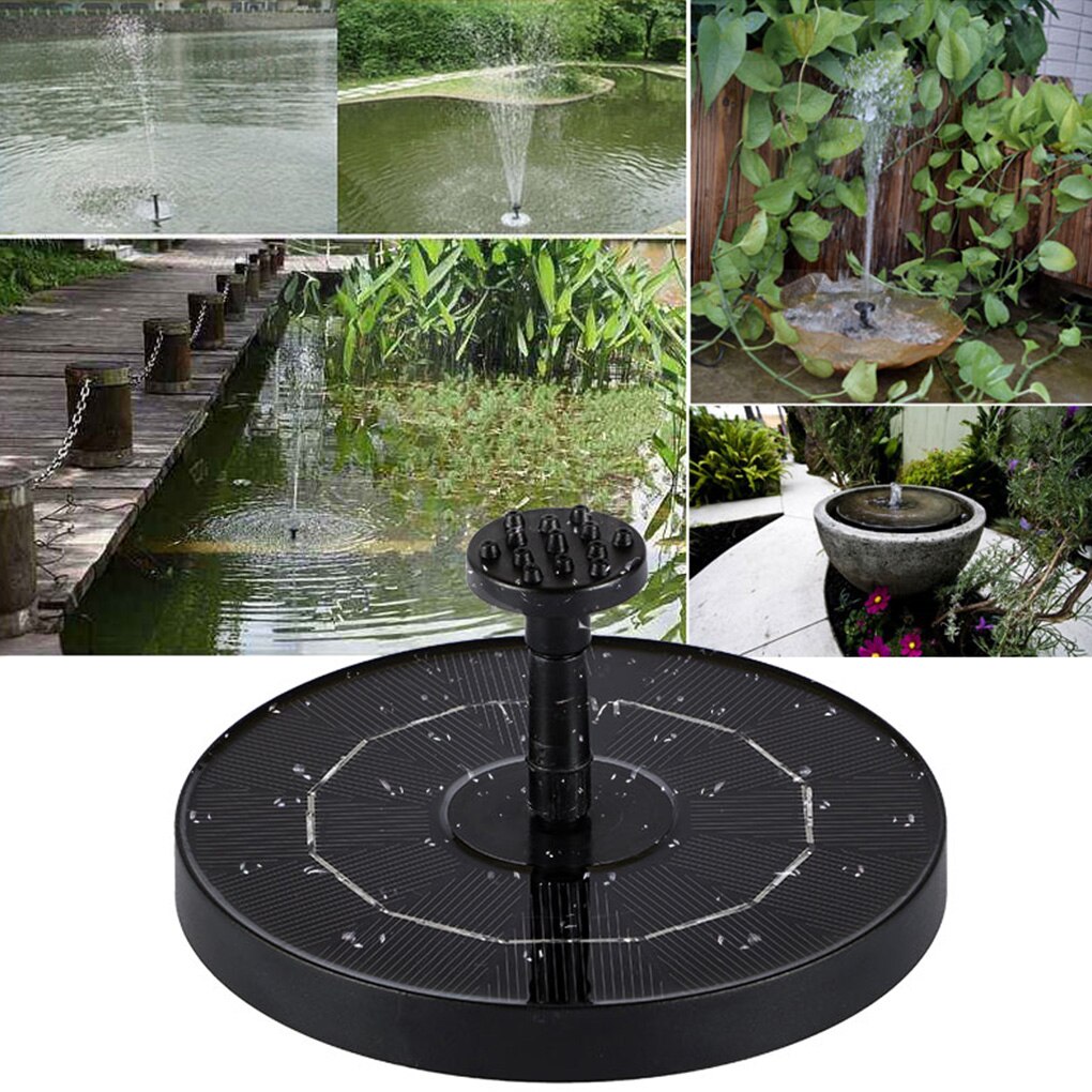 Solar Powered Water Fountain Pond Pool Patio Decorative Water Sprinkler with 4 Nozzles