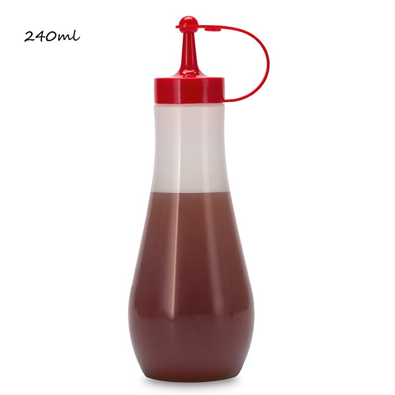 55ml Silicone Sauce Squeeze Bottle ,Salad Dressing Containers,Portable Soft Leak Proof Squeezable Bottle for Salad Sauce: 240ml red