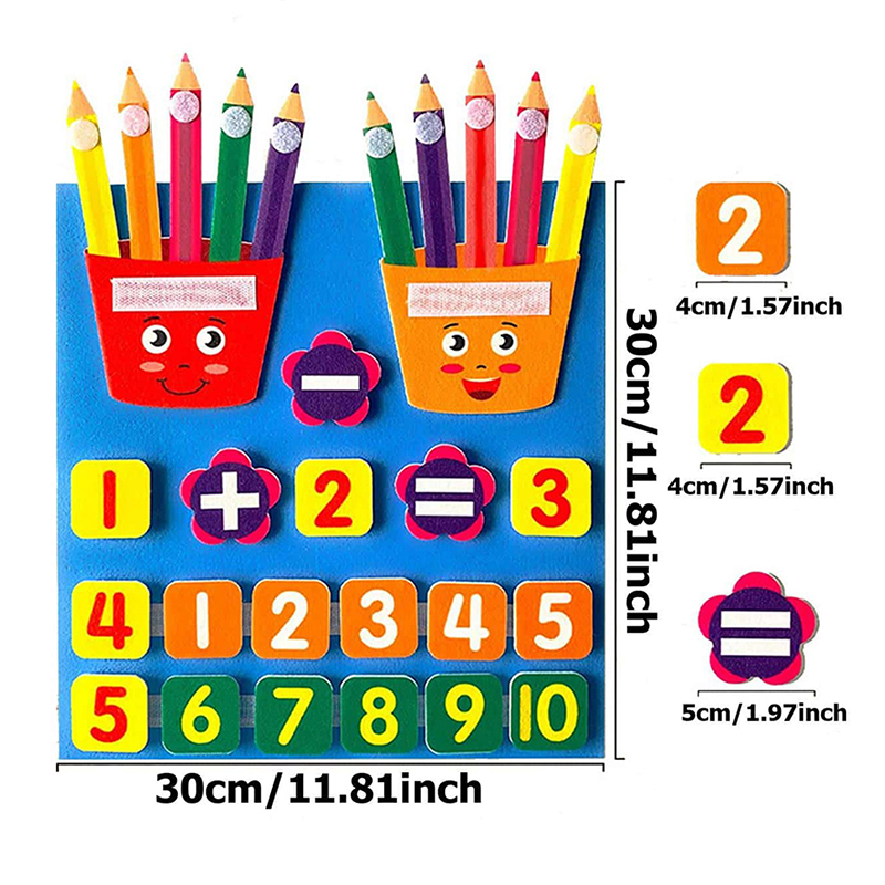 Kinder DIY Frühe Bildung Kinder Spielzeug Montessori Lehrmittel Zu Lernen Filz Praktische Mathematik Spielzeug Liefert für Kindergarten: Orange